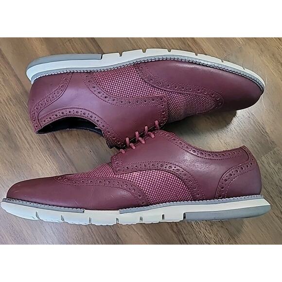 Cole Haan Grand OS Oxfords Burgundy Leather Shoes Men 10M main image 4